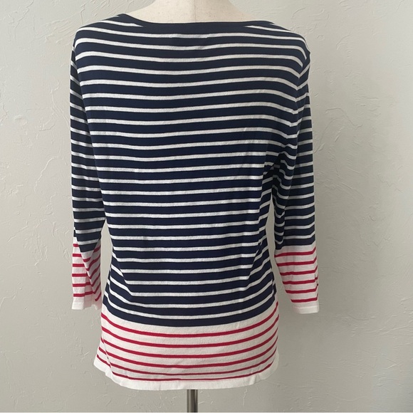 Vineyard Vines Nautical Striped Women's Top Navy Blue Red White Small Preppy - Picture 7 of 11